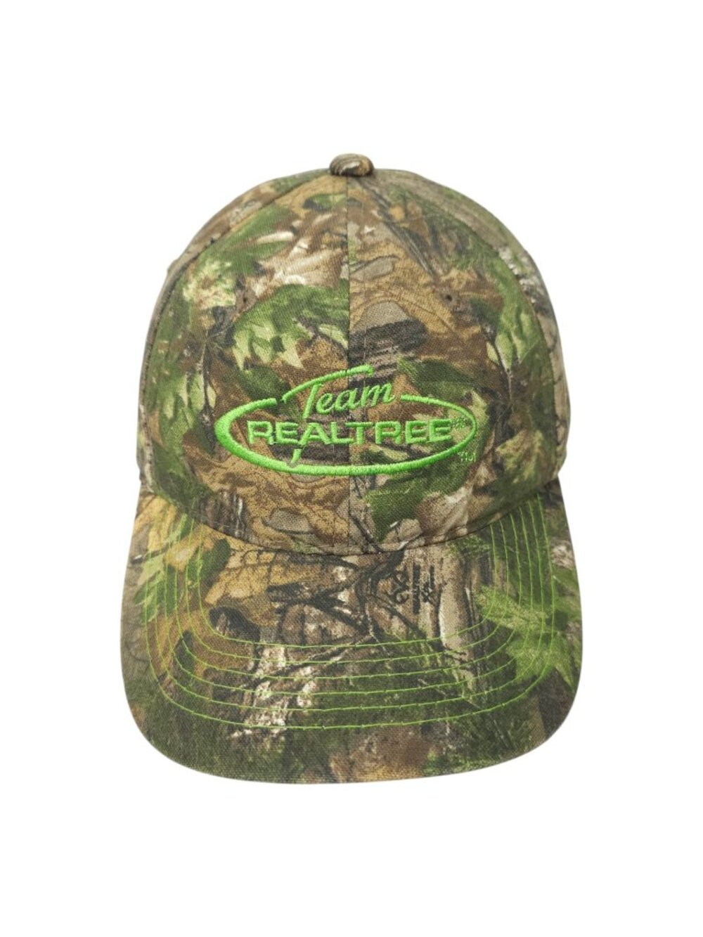 Team Realtree Camo Hat Strapback Cap Green Embroidered Logo Gorpcore Hunting Y2K